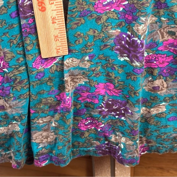 EUC Vermont Country Store Floral Cotton Knit A-Line Dress in Teal Sz 2X - Picture 5 of 10